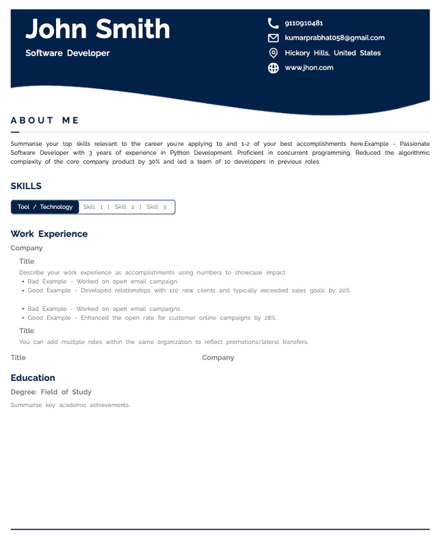 HyreSnap Resume Template