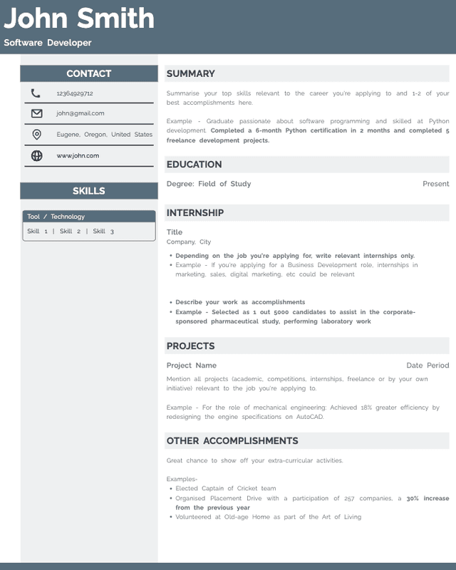 HyreSnap Resume Template